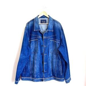 Vintage Y2K Marithe Francois Girbaud Mens Jacket Size 3XL Blue Denim Oversized